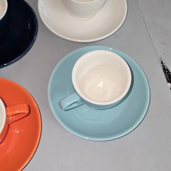 Sweese Colorful Espresso Cups Saucers Set Of 6 - Picture 4 of 8